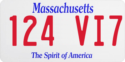 MA license plate 124VI7