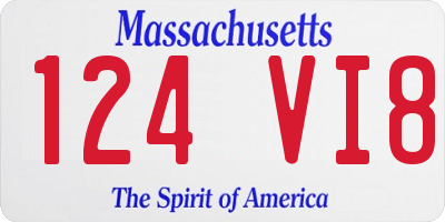 MA license plate 124VI8