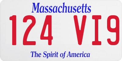 MA license plate 124VI9