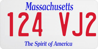 MA license plate 124VJ2