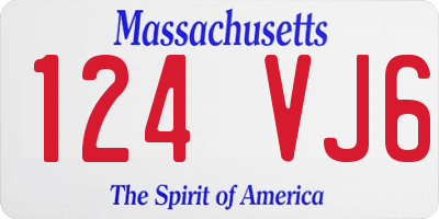 MA license plate 124VJ6