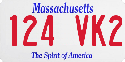 MA license plate 124VK2