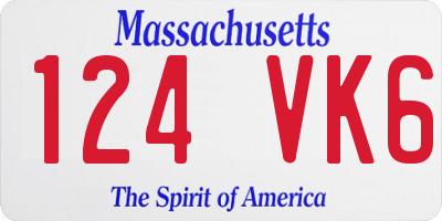 MA license plate 124VK6