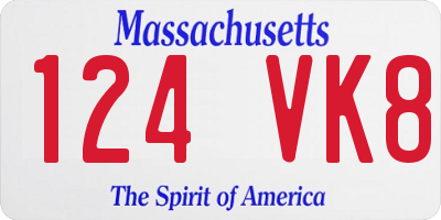 MA license plate 124VK8