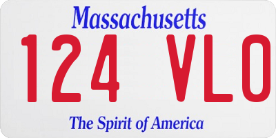 MA license plate 124VL0