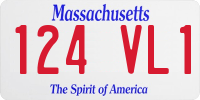MA license plate 124VL1