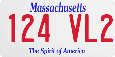MA license plate 124VL2