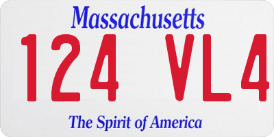 MA license plate 124VL4
