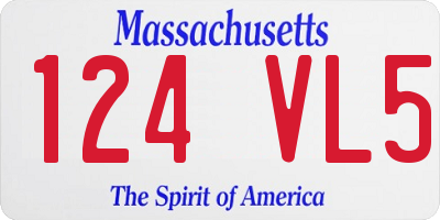 MA license plate 124VL5