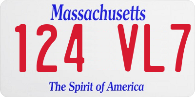 MA license plate 124VL7
