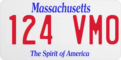 MA license plate 124VM0