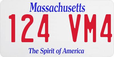 MA license plate 124VM4