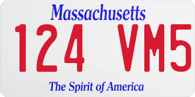MA license plate 124VM5