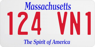 MA license plate 124VN1