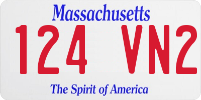MA license plate 124VN2