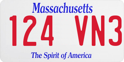 MA license plate 124VN3