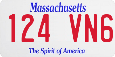 MA license plate 124VN6