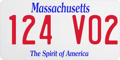 MA license plate 124VO2