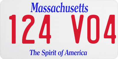 MA license plate 124VO4