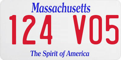 MA license plate 124VO5