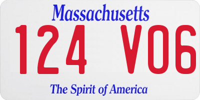 MA license plate 124VO6
