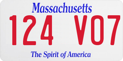 MA license plate 124VO7