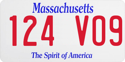 MA license plate 124VO9