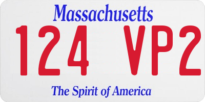 MA license plate 124VP2