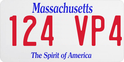MA license plate 124VP4