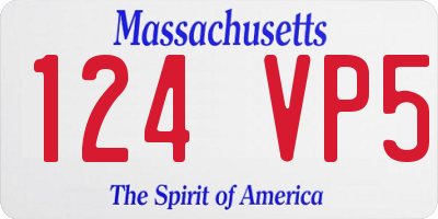 MA license plate 124VP5
