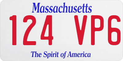 MA license plate 124VP6