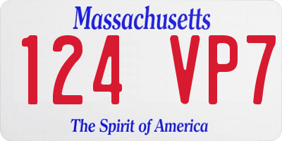 MA license plate 124VP7