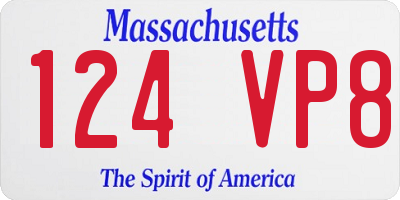 MA license plate 124VP8