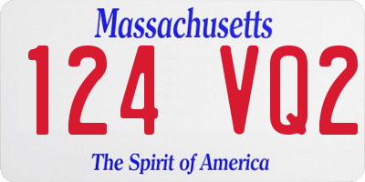 MA license plate 124VQ2