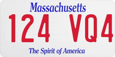 MA license plate 124VQ4