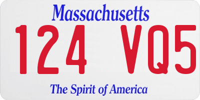 MA license plate 124VQ5
