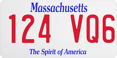MA license plate 124VQ6