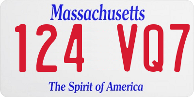 MA license plate 124VQ7