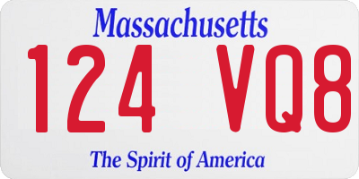 MA license plate 124VQ8
