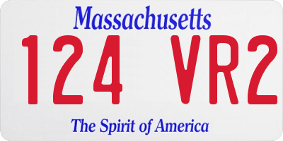 MA license plate 124VR2