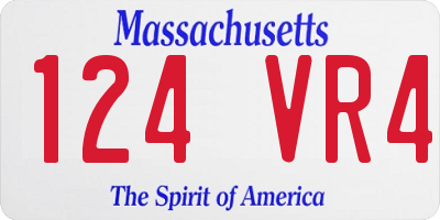 MA license plate 124VR4