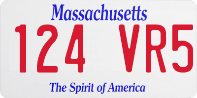 MA license plate 124VR5