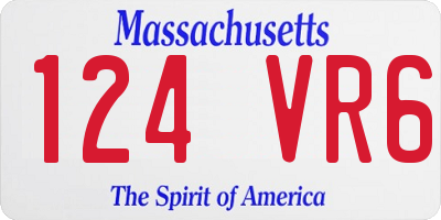 MA license plate 124VR6