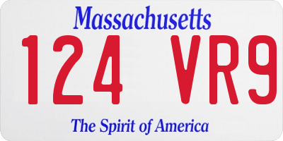MA license plate 124VR9
