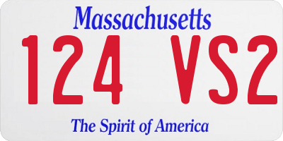 MA license plate 124VS2