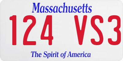 MA license plate 124VS3