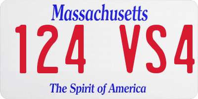 MA license plate 124VS4