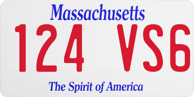 MA license plate 124VS6