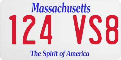 MA license plate 124VS8