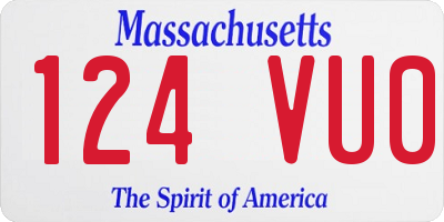 MA license plate 124VU0